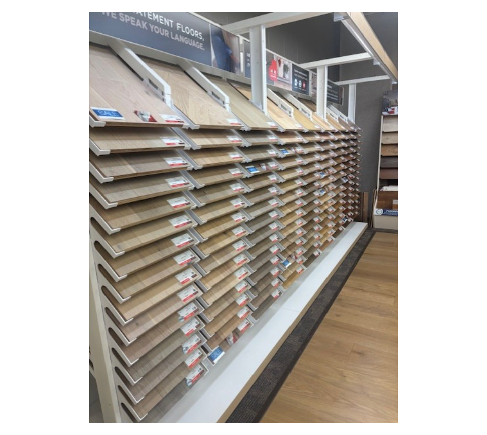 light hardwood flooring display 